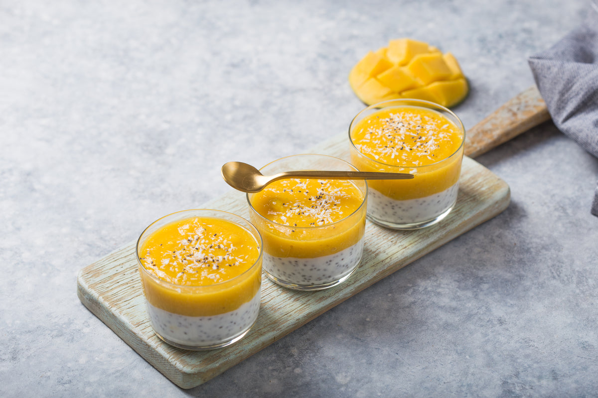 Tropical Chia Pudding with Coconut Crispy Chips