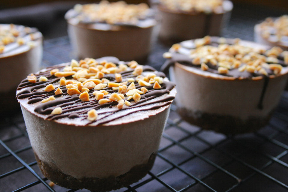 Vegan Peanut Butter Cup Cheesecakes