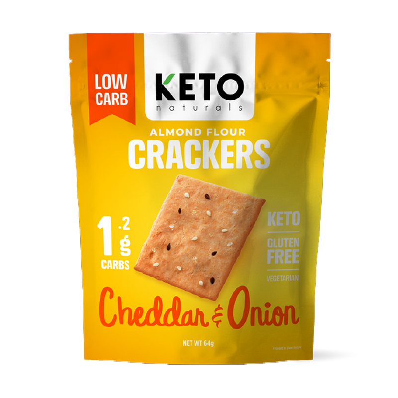 Keto Almond Flour Crackers - Cheddar & Onion