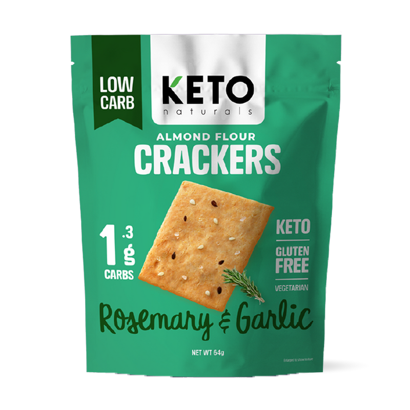 Keto Almond Flour Crackers - Rosemary & Garlic