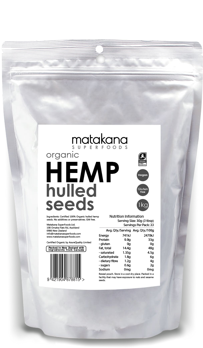 Hemp Seeds Hulled - Matakana Superfoods